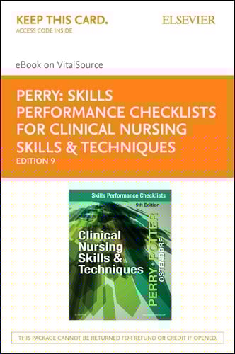 Skills Performance Checklists for Clinical Nursing Skills & Techniques - Elsevier E-book on VitalSource (Retail Access Card)