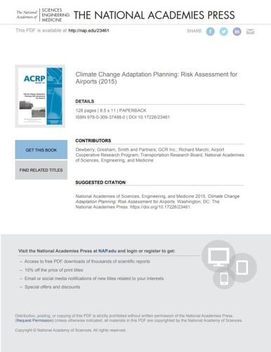 Climate Change Adaptation Planning: Risk Assessment for Airports