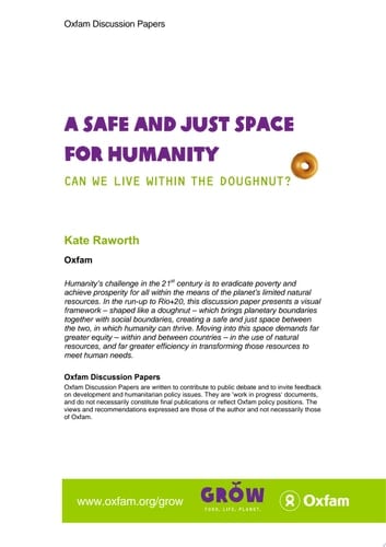 A Safe and Just Space for Humanity: Can we live within the doughnut?