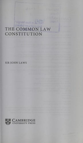 The Common Law Constitution