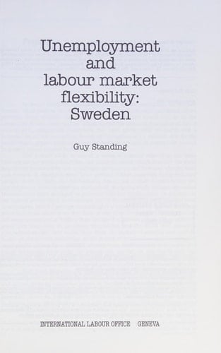 Unemployment and Labour Market Flexibility: Sweden