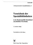 Verzeichnis der Spezialbibliotheken in der Bundesrepublik Deutschland einschliesslich West-Berlin