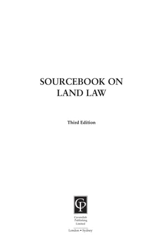 Sourcebook on Land Law