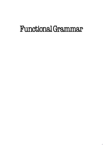 Functional Grammar
