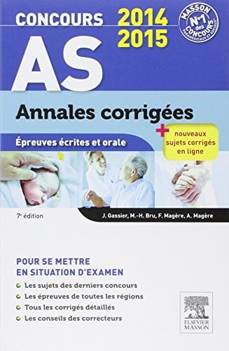 Concours AS Annales corrigées, épreuves écrites et orale