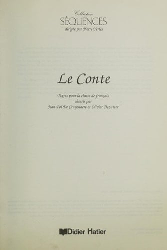 Le conte textes pour la classe de français