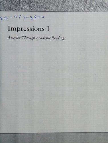 Impressions 1 America Through Academic Readings