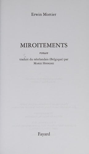 Miroitements roman
