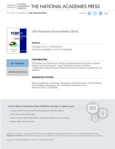 ADA Paratransit Service Models