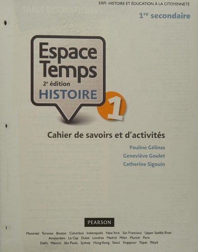 Espace Temps Histoire - 1re Secondaire