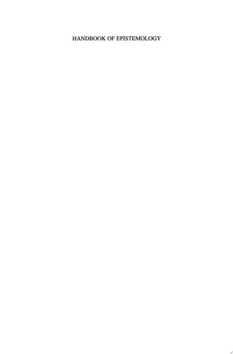 Handbook of Epistemology