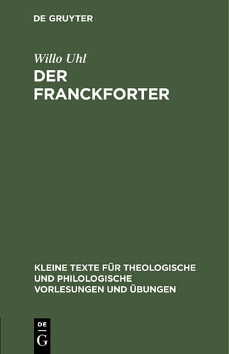 Der Franckforter ( Eyn Deutsch Theologia )
