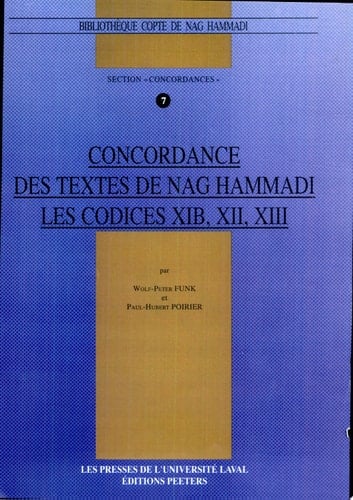 Concordance des textes de Nag Hammadi les codices XIB, XII, XIII