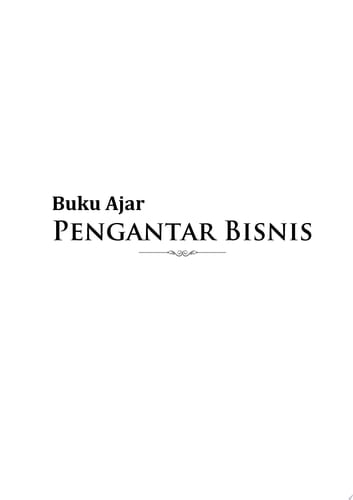 Buku Ajar Pengantar Bisnis