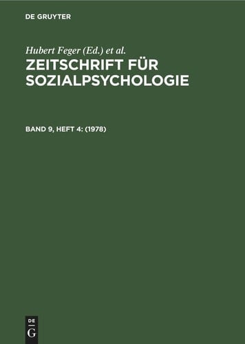 Zeitschrift für Sozialpsychologie/1978