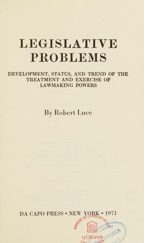 Legislative Problems