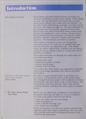 Plans, Permits & Payments : Home Renovations and Improvements