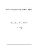 Customized Processing of DOM Objects United States Patent 9996512