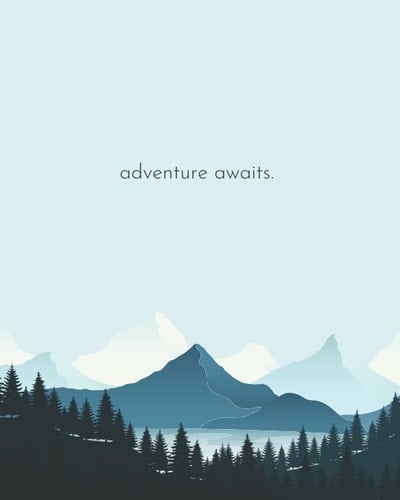 Adventure Awaits Notebook: Blue Mountains 8x10 Notebook Journal