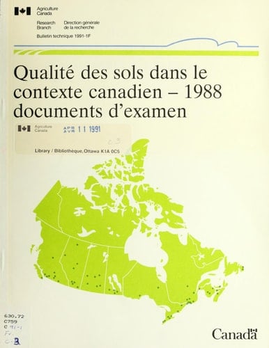 Qualité des sols dans le contexte canadien