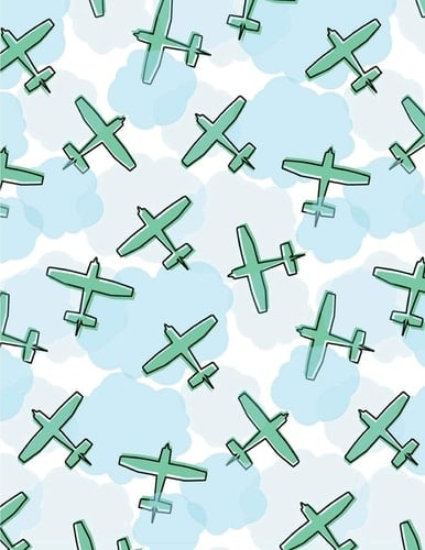 Cloud Notebook Blue Sky Air Plane Journal Lined Ruled Page Paper for Kids Teen Girl Boy Women Men Preschool Kindergaten Primary School Great for Writing Cute Diary Note Pad Planner College Composition Book (Large, 8. 5 X 11 Inches, Paperback)