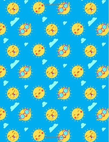 Cloud Notebook Blue Sky Smile Sun Emoji Journal Lined Ruled Page Paper for Kids Teen Girl Boy Women Preschool Kindergaten Primary School Great for Writing Cute Diary Note Pad Planner College Kawaii Hot Summer Composition Book (Large, 8. 5 X 11 Inches, Paperback)