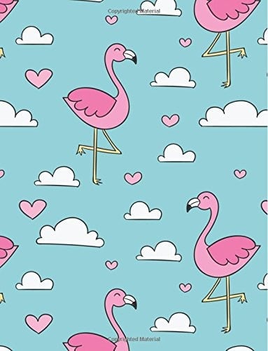 Cloud Notebook Pink Flamingo Bird Journal Lined Ruled Page Paper for Kids Teen Girl Boy Women Men Preschool Kindergaten Primary School Great for Writing Cute Diary Note Pad Planner College Blue Sky Heart Composition Book (Large, 8. 5 X 11 Inches, Paperback)