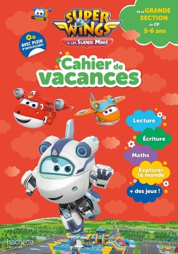 Cahier de vacances Super Wings de la Grande section au CP