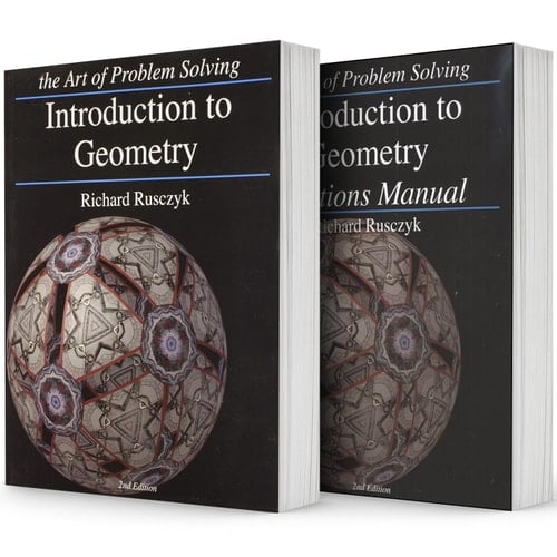 Art of Problem Solving (AoPS) Series, Introduction to Geometry 2 Books Set of Text and Solution by Richard Rusczyk