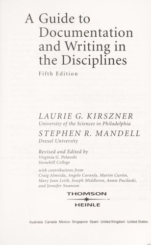 A Guide to Documentation and Writing in the Disciplines