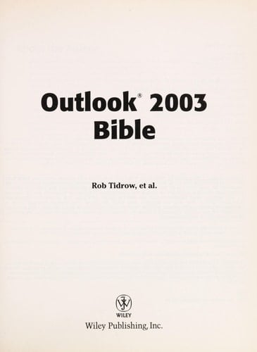 Outlook 2003 Bible