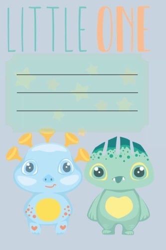 Little One Monster Composition Notebook: Cute Sky Blue Monster Notebook for Students, Kids for Back To School – Wide Rule: 120 Pages