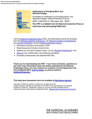 Implications of Emerging Micro- and Nanotechnologies