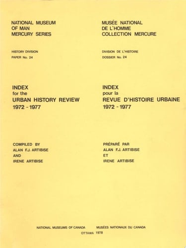 Index for the Urban History Review 1972-1977 / Index pour la revue d’histoire urbaine 1972-1977
