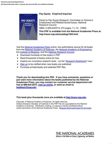 Pay Equity Empirical Inquiries