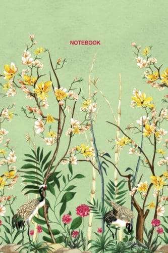 Green Chinoiserie Floral Notebook 6 x 9