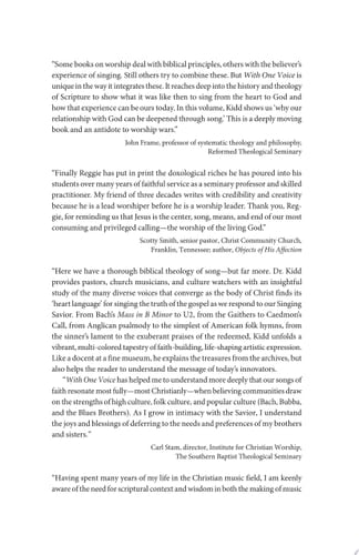 With One Voice Discovering Christ's Song in Our Worship