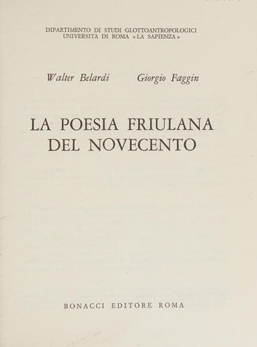 La Poesia friulana del Novecento (L'Ippogrifo) (Italian Edition)