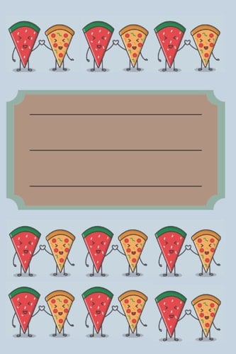 Pizza and Watermelon Composition Notebook: Cute Sky Blue Notebook for Students, Kids for Back To School – Wide Rule: 120 Pages