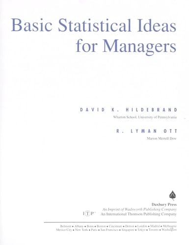 Basic Statistical Ideas for Managers