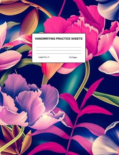 Handwriting Practice Sheets Cute Blank Lined Paper Notebook for Writing Exercise and Cursive Worksheets - Perfect Workbook for Preschool, Kindergarten, 1st, 2nd, 3rd and 4th Grade Kids - Product Code A4 8297