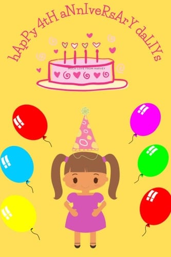 HAPPY 4TH ANNIVERSAY DAYLIS: HAPPY 4TH ANNIVERSAY DAYLIS A NICE GIFT FOR GIRLS