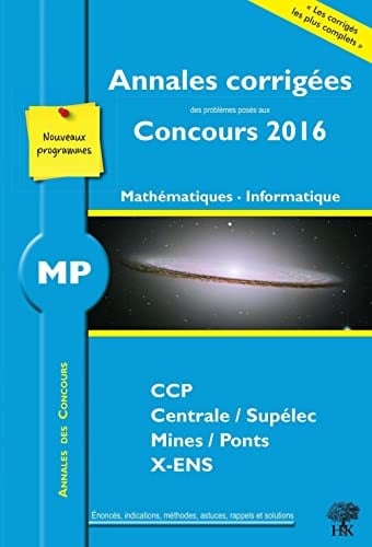 Mathématiques informatique MP 2016