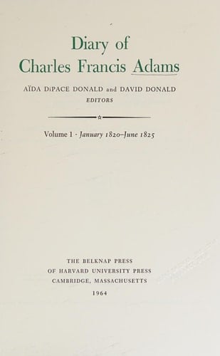 Diary of Charles Francis Adams September 1929-February 1831