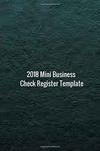2018 Mini Business Check Register Template 2018 Check Sheet Log