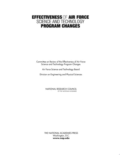 Effectiveness of Air Force Science and Technology Program Changes