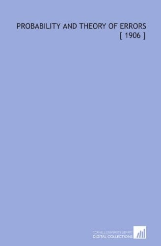 Probability and Theory of Errors [ 1906 ]