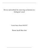 Device and Method for Removing Occlusions in a Biological Vessel United States Patent 9987027