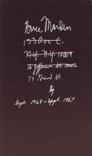 Brice Marden Notebook Sept. 1964-Sept. 1967