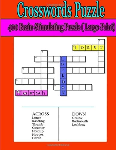 Crosswords Puzzle :400 Brain-Stimulating Puzzle (Have Fun at Crosswords Puzzle for Adults and Kids )